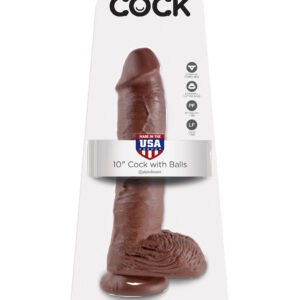 KING COCK 10 IN COCK W/BALLS BROWN