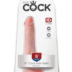 KING COCK 6 IN COCK W/BALLS LIGHT