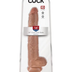 KING COCK 14 IN COCK W/BALLS TAN