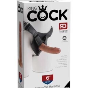 KING COCK STRAP ON HARNESS W/ 6 IN COCK TAN
