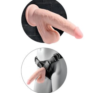 KING COCK PLUS 9 IN TRIPLE DENSITY COCK W/ SWINGING BALLS LIGHT