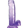 KING COCK CLEAR 7IN W/ BALLS PURPLE