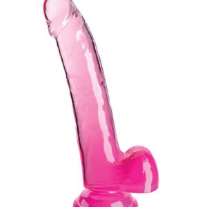 KING COCK CLEAR 9IN W/ BALLS PINK