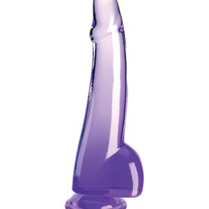 KING COCK CLEAR 10IN W/ BALLS PURPLE