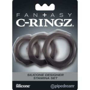 FANTASY C RINGZ SILICONE DESIGNER STAMINA SET BLACK