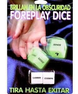 GLOW IN THE DARK EROTIC DICE-EA-SPANISH VERSION