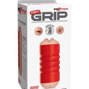 PDX EXTREME TIGHT GRIP MOUTH & ASS MASTURBATOR RED/LIGHT