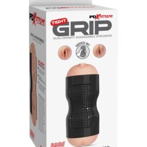 PDX EXTREME TIGHT GRIP PUSSY & ASS MASTURBATOR BLACK/LIGHT