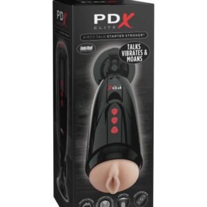 PDX ELITE DIRTY TALK STARTER STROKER LIGHT/BLACK