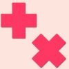 PASTEASE PLUS X GLOW IN THE DARK NEON PINK CROSS