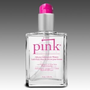 PINK SILICONE LUBE4 OZ GLASS BOTTLE