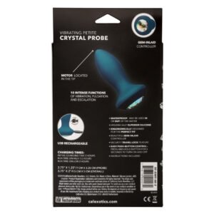)POWER GEM VIBRATING PETITE CRYSTAL PROBE- BLUE