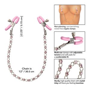 NIPPLE PLAY CRYSTAL CHAIN NIPPLE CLAMPS PINK