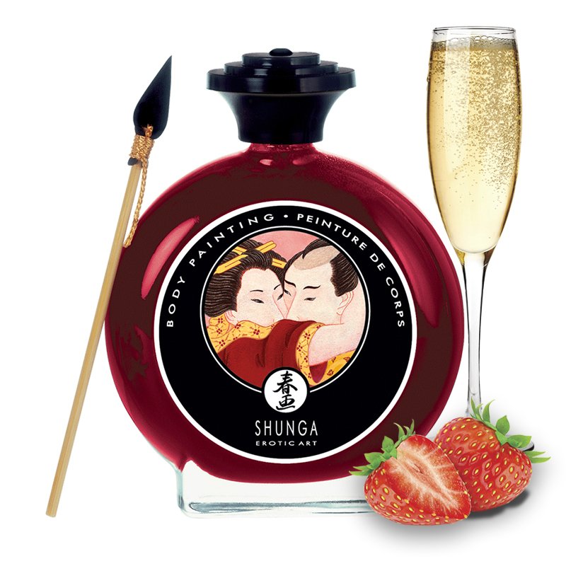SH7002shungabodypaintingstrawberrywine