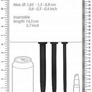 SILICONE RUGGED NAIL PLUG SET URETHRAL SOUNDING BLACK