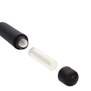 SILICONE VIBRATING BULLET PLUG W/ BEADED TIP URETHRAL SOUNDING BLACK
