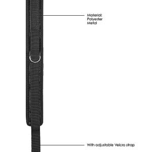 VELVET & VELCRO COLLAR & LEASH ADJUSTABLE BLACK