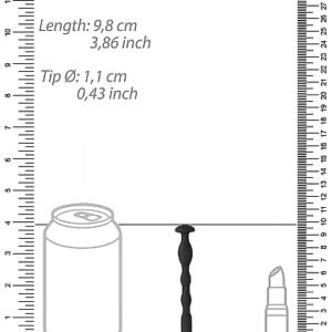OUCH! SILICONE PENIS PLUG W/ RIBBING 0.4IN/ 11MM