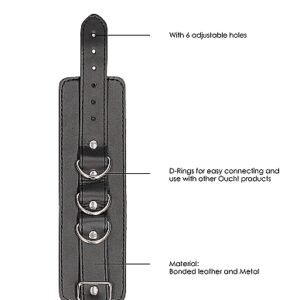 B&W BONDED LEATHER HAND/ ANKLE CUFFS W/ ADJUSTABLE STRAPS
