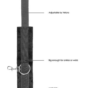 B&W VELCRO HAND/ ANKLE CUFFS W/ ADJUSTABLE STRAPS