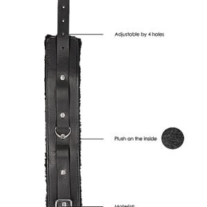 B&W PLUSH BONDED LEATHER ANKLE CUFFS W/ ADJUSTABLE STRAPS