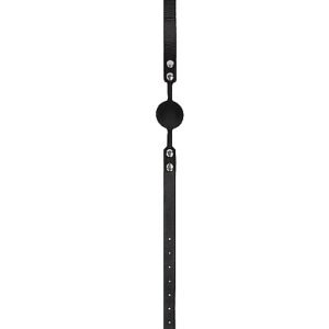 B&W SILICONE BALL GAG W/ ADJUSTABLE LEATHER STRAPS