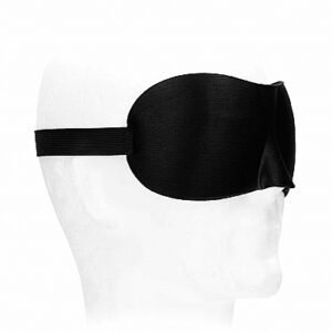 B&W SATIN CURVY EYE MASK W/ ELASTIC STRAPS