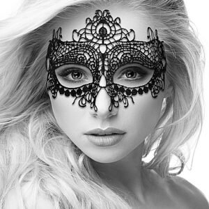 B&W LACE EYE MASK QUEEN