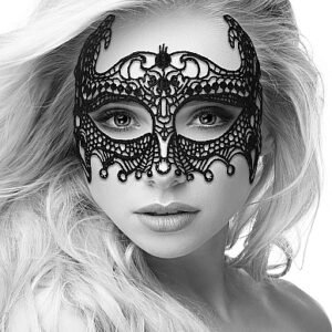 B&W LACE EYE MASK EMPRESS