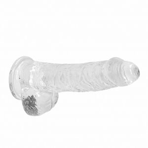 REALROCK 6IN REALISTIC DILDO W/ BALLS CRYSTAL CLEAR