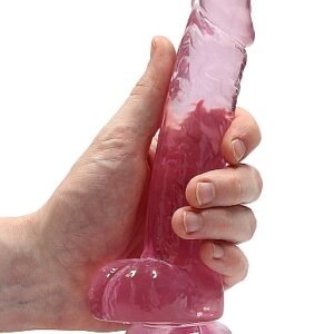 REALROCK 7IN REALISTIC DILDO W/ BALLS CLEAR PINK