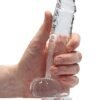 REALROCK 7IN REALISTIC DILDO W/ BALLS CRYSTAL CLEAR