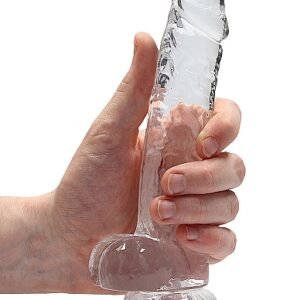 REALROCK 7IN REALISTIC DILDO W/ BALLS CRYSTAL CLEAR