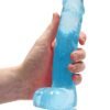 REALROCK 8IN REALISTIC DILDO W/ BALLS BLUE