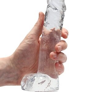 REALROCK 8IN REALISTIC DILDO W/ BALLS CRYSTAL CLEAR