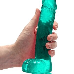 REALROCK 8IN REALISTIC DILDO W/ BALLS TURQUOISE