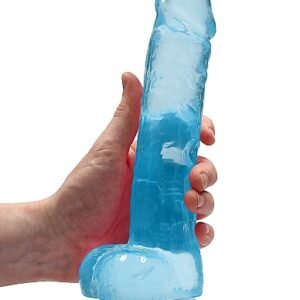 REALROCK 9IN REALISTIC DILDO W/ BALLS BLUE