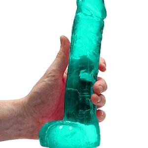 REALROCK 9IN REALISTIC DILDO W/ BALLS TURQUOISE