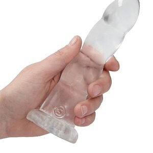 REALROCK NON REALISTIC DILDO W SUCTION CUP 7IN TRANSPARENT