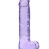 REALROCK REALISTIC DILDO W/ BALLS 10IN PURPLE
