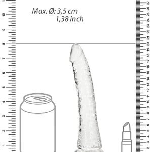 REALROCK SLIM DILDO 7IN TRANSPARENT