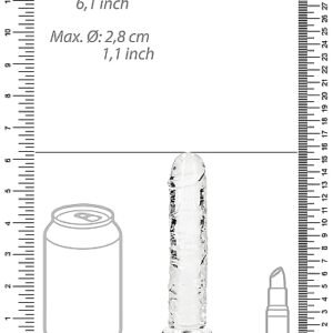 REALROCK STRAIGHT REALISTIC 6 IN DILDO TRANSPARENT