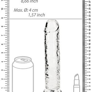 REALROCK STRAIGHT REALISTIC 8 IN DILDO TRANSPARENT
