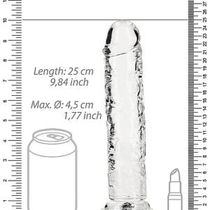 REALROCK STRAIGHT REALISTIC 9 IN DILDO TRANSPARENT