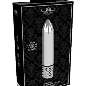 ROYAL GEMS GLAMOR POWERFUL BULLET RECHARGEABLE SILVER