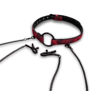 ROSEGASM OPEN MOUTH GAG W/ NIPPLE CLAMPS