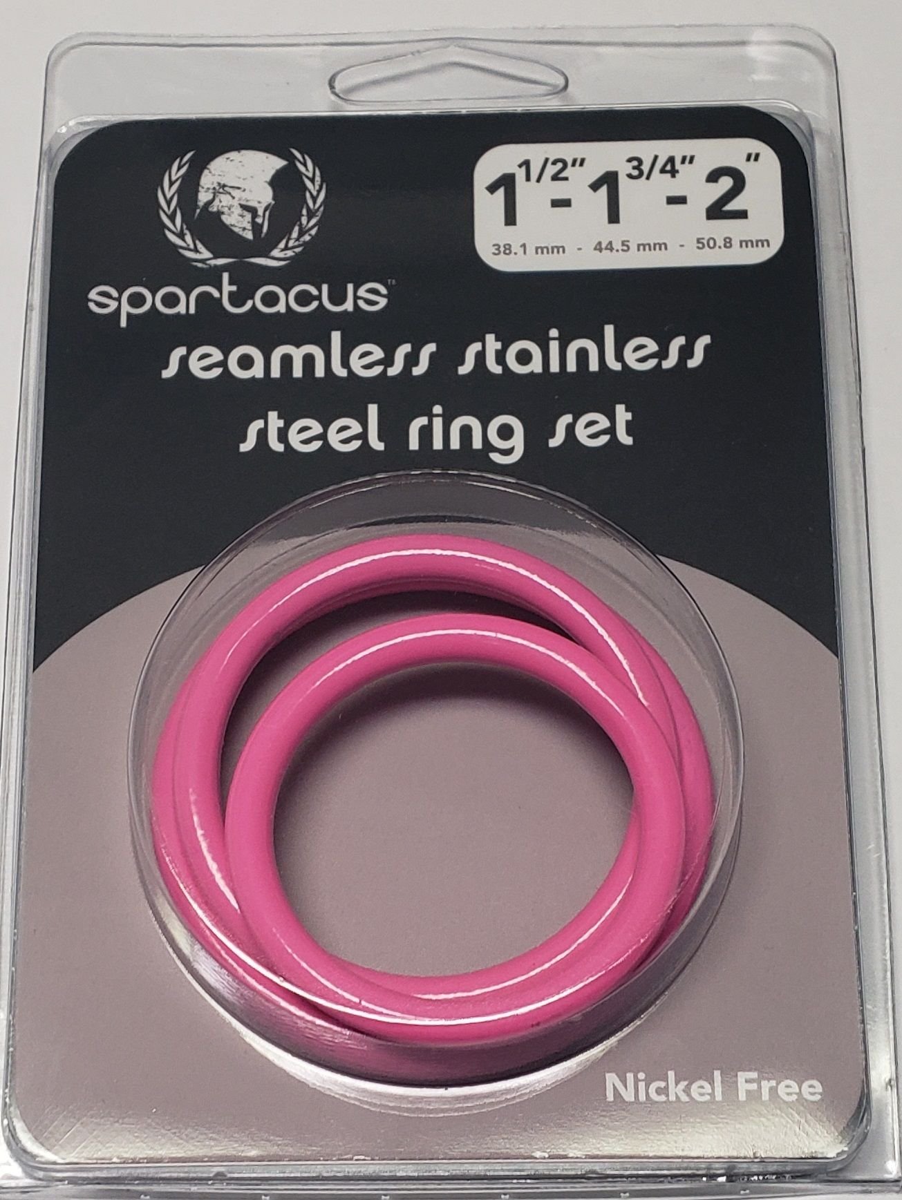 SPBSPR225pinkcringsetsteeltriocockrings