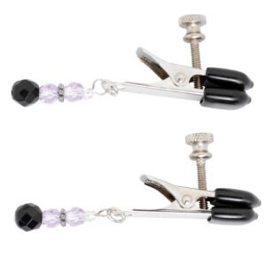 BROAD TIP CLAMP W/PURPLE BEADS