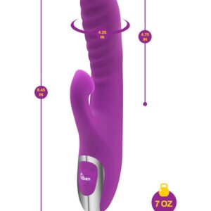 VIBEN FRENZY RABBIT VIBE W/ CLIT SUCTION BERRY