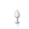 CHEEKY CHARMS ROUND CLEAR IRIDESCENT MEDIUM SILVER PLUG